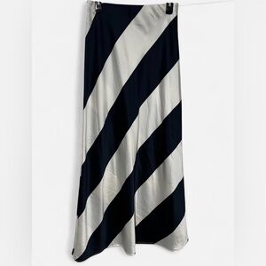 Diagonal Stripe Maxi Skirt in Black and Cream